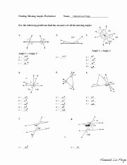 Find the Missing Angle Worksheet Unique Missing Angles Worksheet Mixed Hannah La forge Name