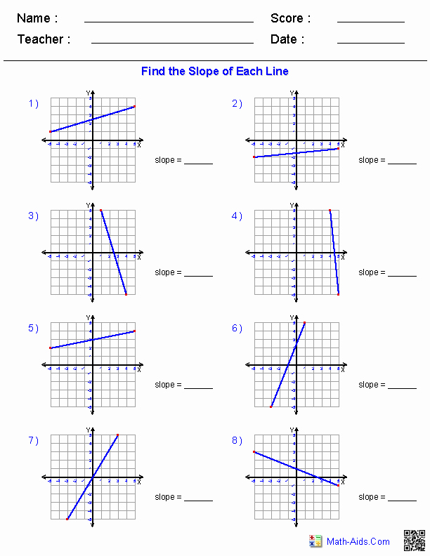 Find the Slope Worksheet Lovely Pre Algebra Worksheets