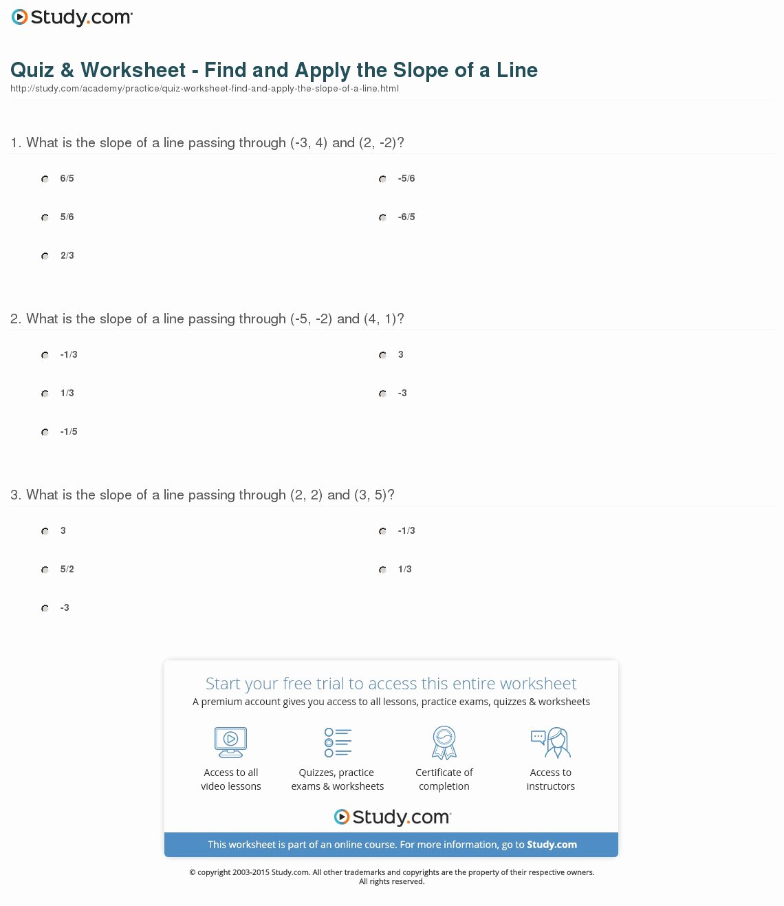 Find the Slope Worksheet Unique Finding the Slope From A Graph Worksheet