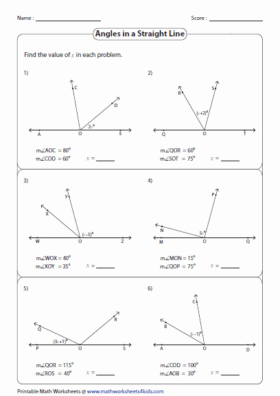Finding Angle Measures Worksheet Awesome Pairs Of Angles Worksheets