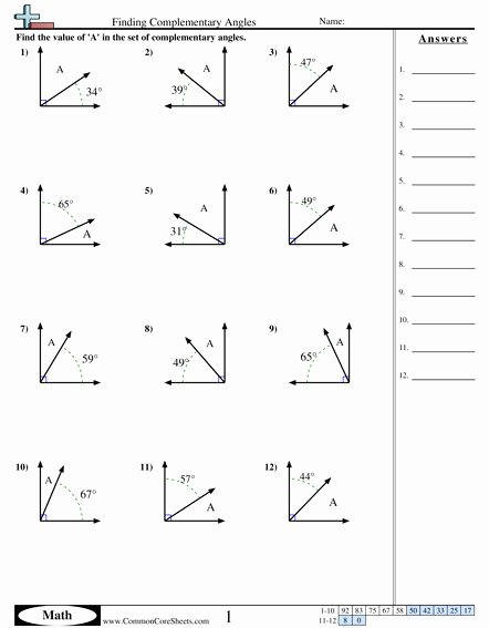 Finding Angle Measures Worksheet Beautiful Naming Angles Worksheet