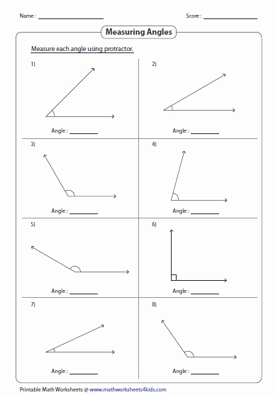 Finding Angle Measures Worksheet Elegant Measuring Angles and Protractor Worksheets