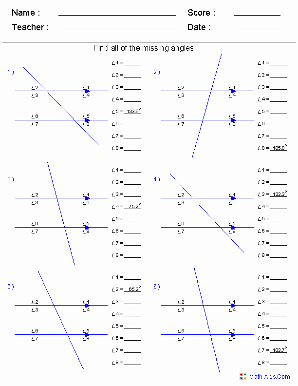 Finding Angle Measures Worksheet Inspirational Geometry Worksheets