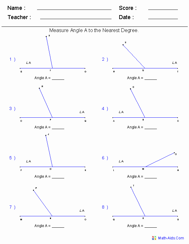 Finding Angle Measures Worksheet Lovely Geometry Worksheets