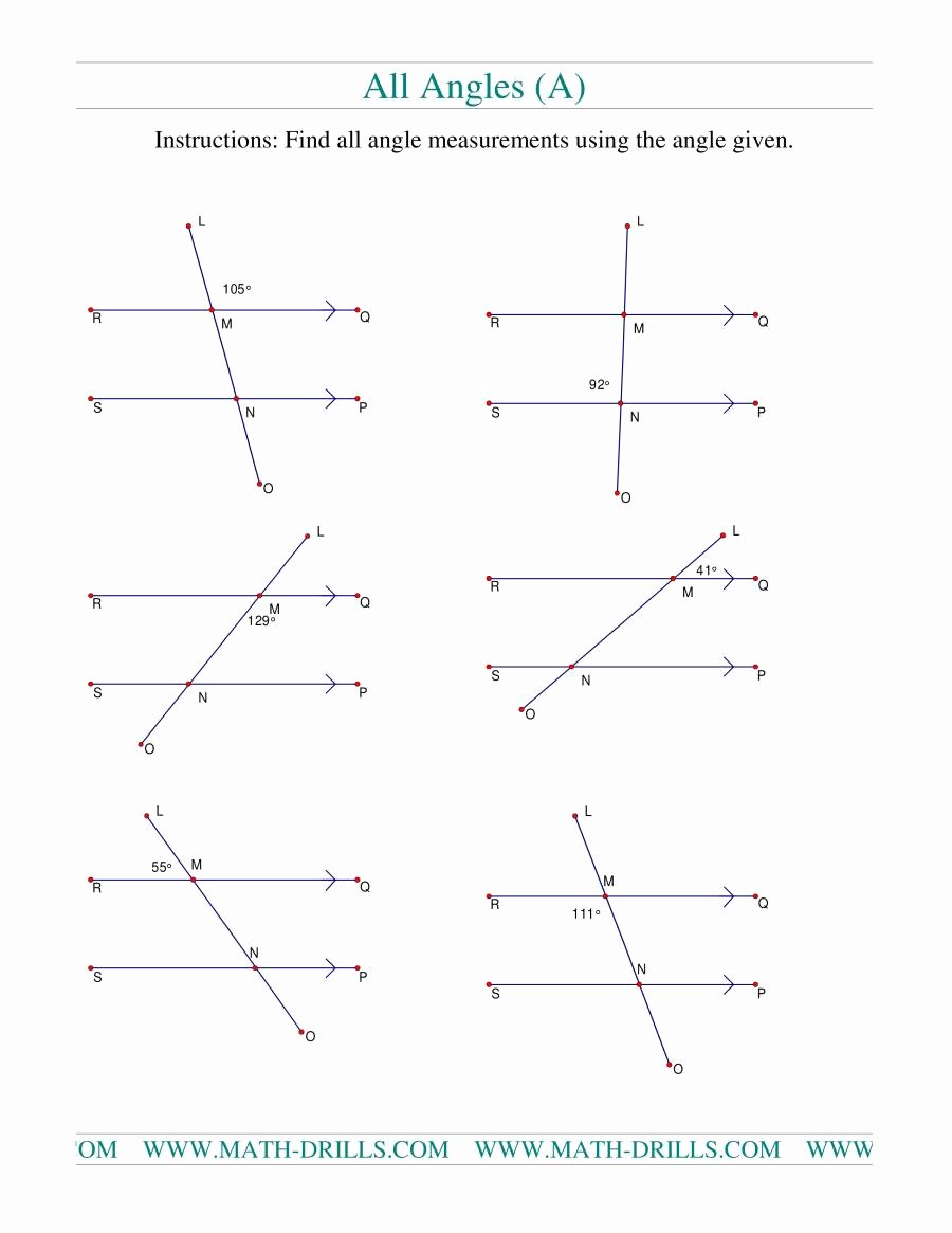 Finding Angle Measures Worksheet New Finding Angle Measurements A