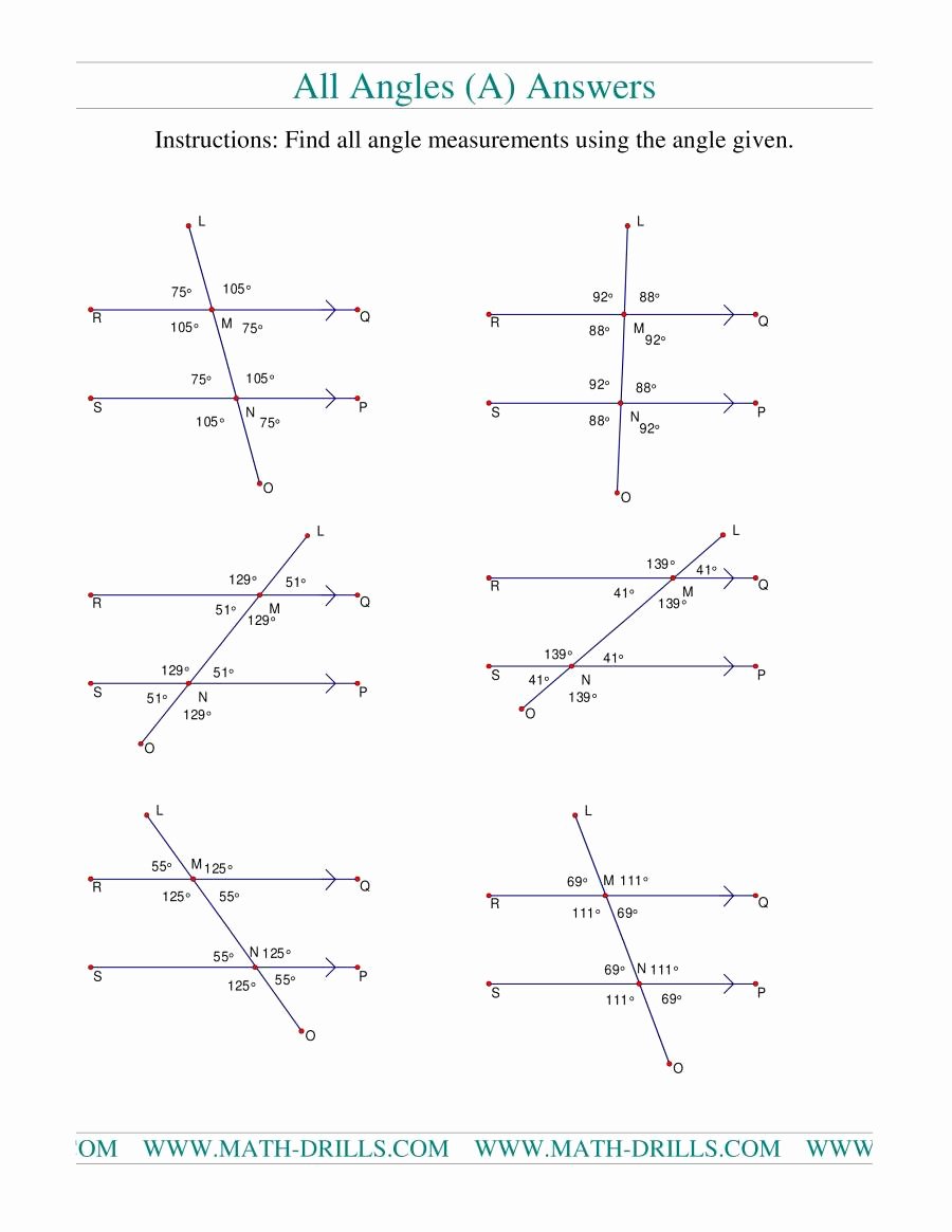 Finding Angle Measures Worksheet Unique Finding Angle Measurements A