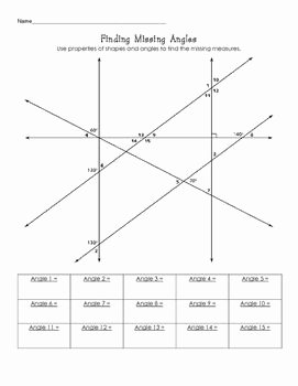 Finding Missing Angles Worksheet Beautiful Finding Missing Angle Measures Challenge