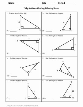 Finding Missing Angles Worksheet Beautiful Trigonometry Finding Angles Worksheet Answers