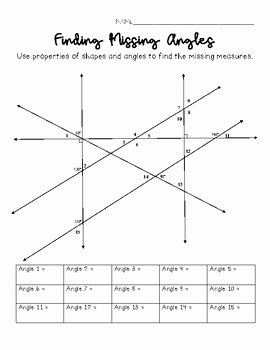 Finding Missing Angles Worksheet Luxury Finding Missing Angle Measures Challenge by Middle and