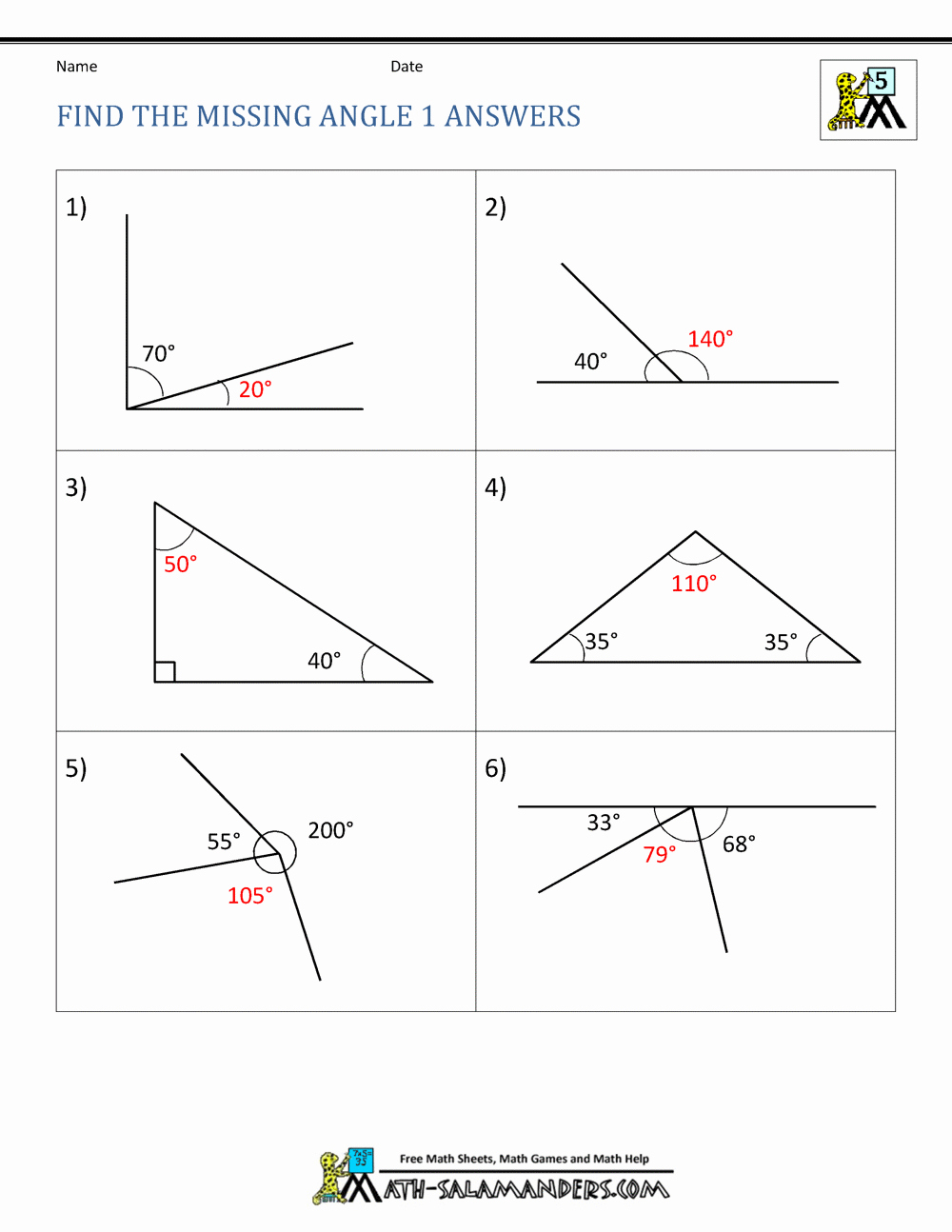 Finding Missing Angles Worksheet Unique 5th Grade Geometry