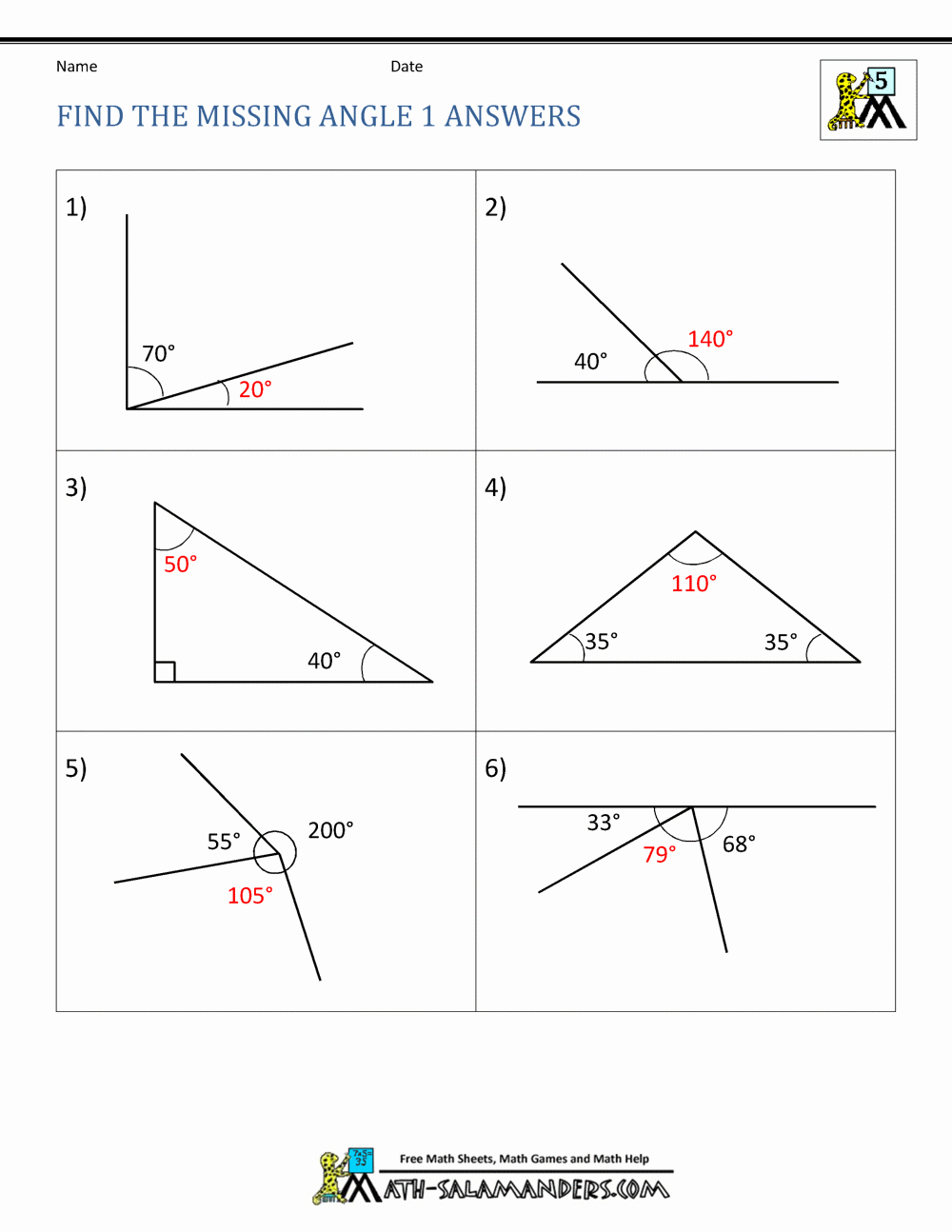 50 Finding Missing Angles Worksheet