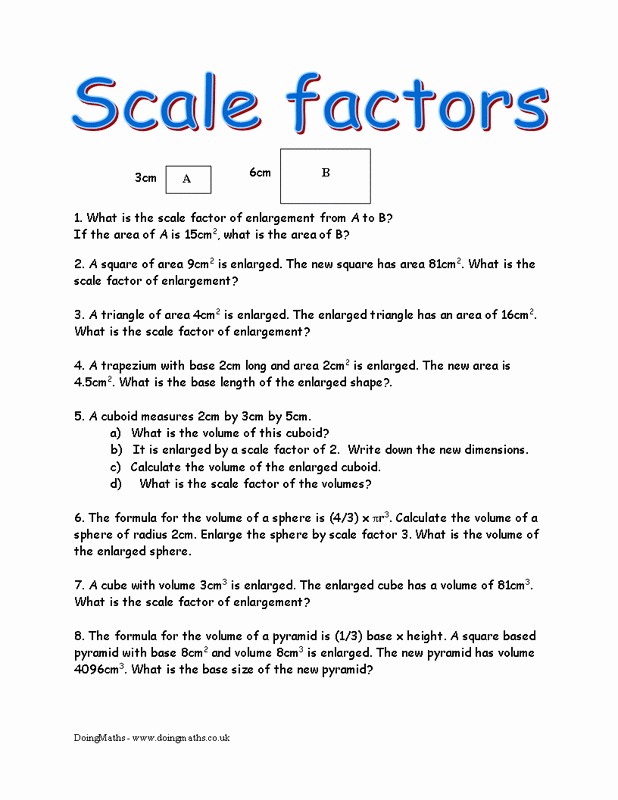 Finding Scale Factor Worksheet Inspirational Scale Factors Similarity and Congruence Doingmaths