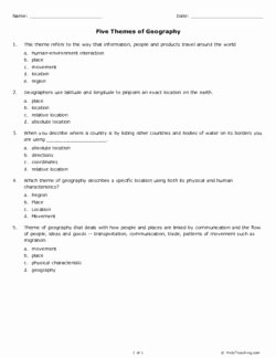 Five themes Of Geography Worksheet Unique Best 25 Five themes Of Geography Ideas On Pinterest