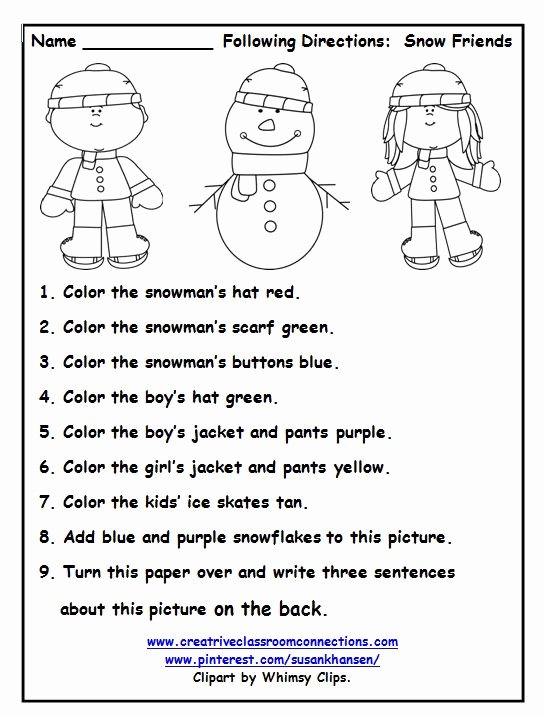 Following Directions Worksheet Kindergarten Luxury This Free Worksheet Allows Students to Follow Directions