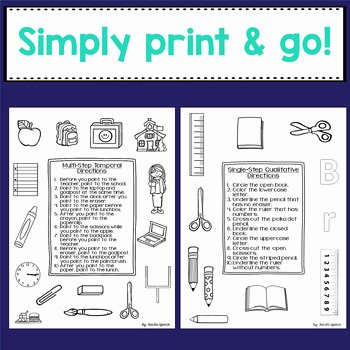 Following Directions Worksheet Middle School New Back to School Following Directions Worksheets for