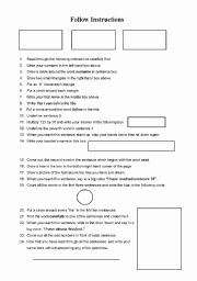 Following Directions Worksheet Trick Best Of 10 Best Of Test Following Directions Worksheets