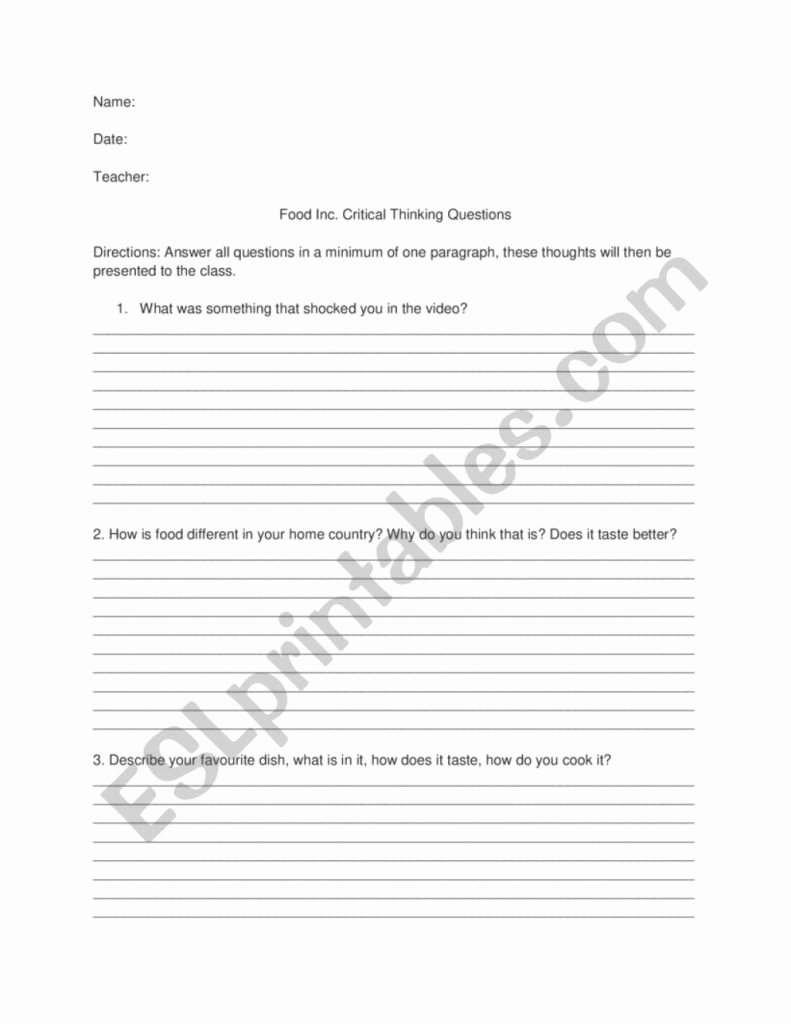 Food Inc Movie Worksheet Luxury the Best Template Of Food Inc Documentary Critical
