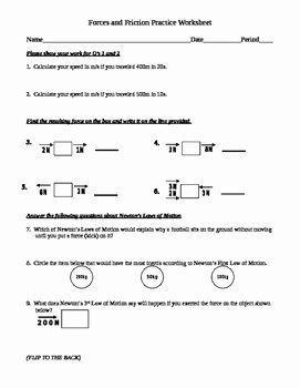 Force and Motion Worksheet Answers Awesome forces Friction Newton S Laws Practice Worksheet