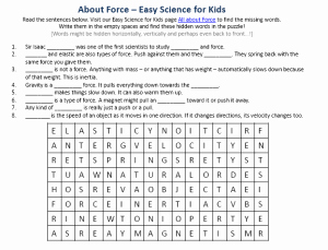 Force and Motion Worksheet Answers Best Of 15 Best Of Space Crossword Puzzles Worksheets How
