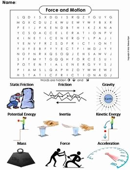 Force and Motion Worksheet Answers Best Of force and Motion Worksheet Word Search by Science Spot