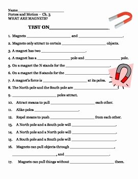 Force and Motion Worksheet Answers New 2nd Grade Ng Science forces &amp; Motion Magnet Physical