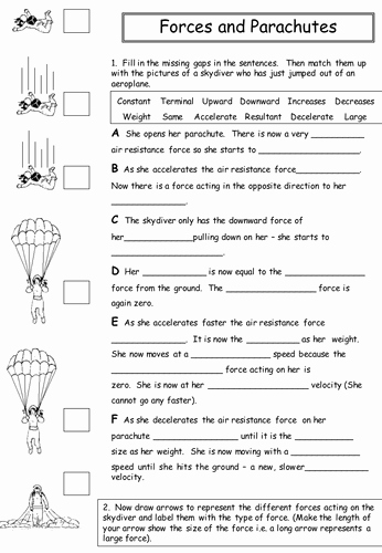 Forces and Motion Worksheet Inspirational forces and Parachutes by Physics Teacher Teaching