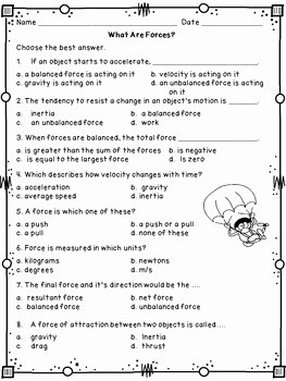 Forces and Motion Worksheet New What are forces A force and Motion Mini Book Lesson by