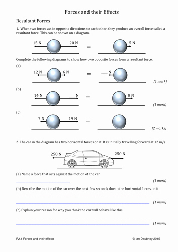Forces Worksheet 1 Answer Key Elegant Gcse Physics Worksheets forces Motion and Energy by