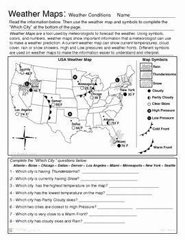 Forecasting Weather Map Worksheet 1 Fresh Weather Maps I Practice Current Conditions and forecast
