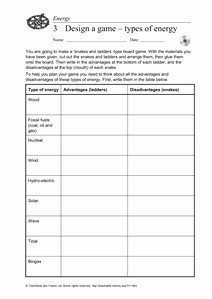 Forms Of Energy Worksheet Answers Inspirational 17 Best Of Types Energy Worksheet Different