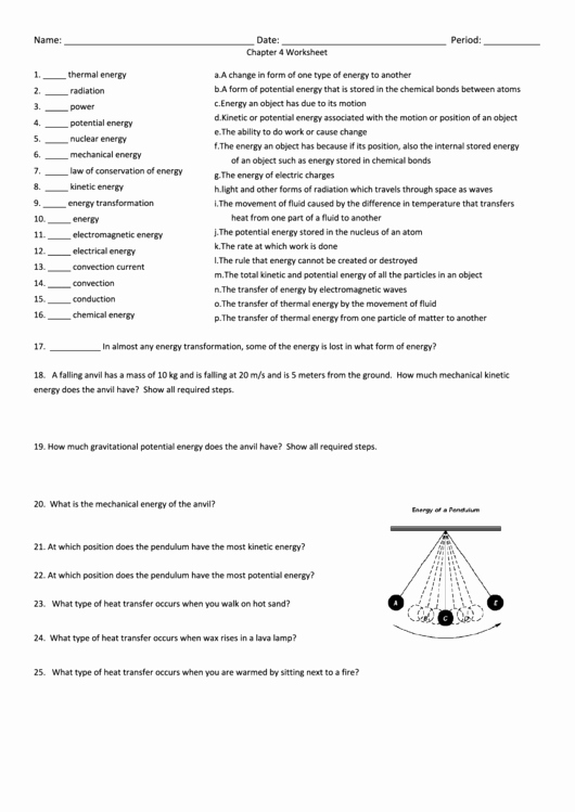 Forms Of Energy Worksheet Awesome forms Energy Worksheet Printable Pdf