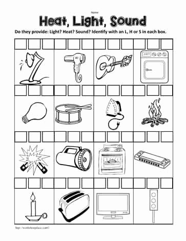 Forms Of Energy Worksheet Awesome Heat Light or and sound Worksheet