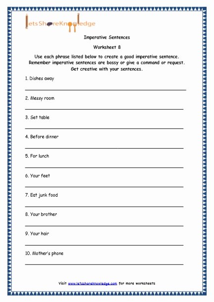 Four Types Of Sentences Worksheet Lovely Grade 4 English Resources Printable Worksheets topic 4
