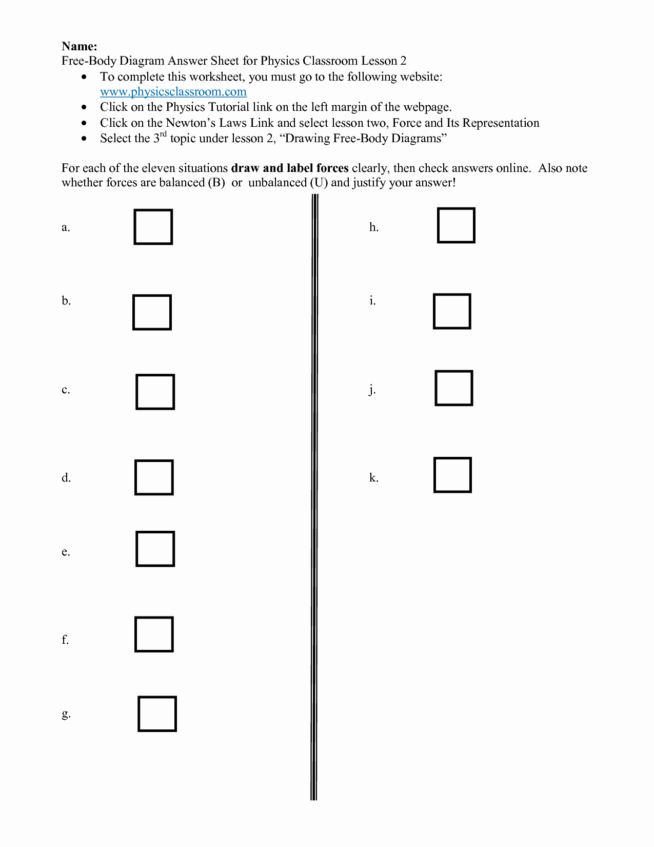 Free Body Diagram Worksheet Answers Elegant 13 Best Of force Diagrams Worksheets with Answers