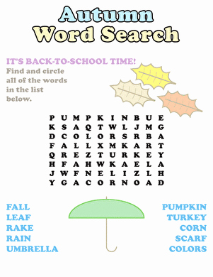Free Fall Worksheet Answers New Word Search Autumn Worksheet