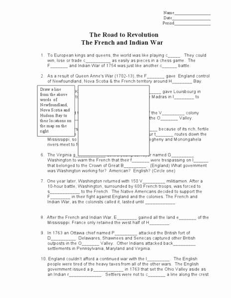 French and Indian War Worksheet Fresh French and Indian War Lesson Plans &amp; Worksheets
