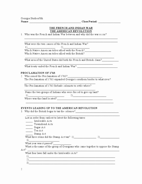 French and Indian War Worksheet Lovely French and Indian War Lesson Plans &amp; Worksheets