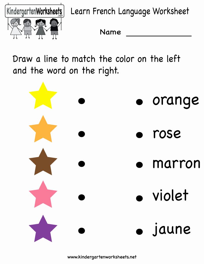 French Worksheet for Kids Elegant Kindergarten Learn French Language Worksheet Printable