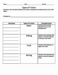 Friction and Gravity Worksheet Answers Elegant 5th Grade Science Worksheets Friction is A force