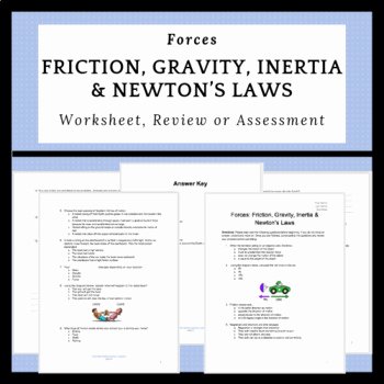 Friction and Gravity Worksheet Answers Unique forces Friction Gravity Inertia &amp; Newton S Laws