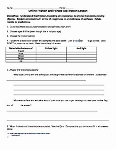 Friction and Gravity Worksheet Awesome Newton S Laws Motion forces Friction Gravity