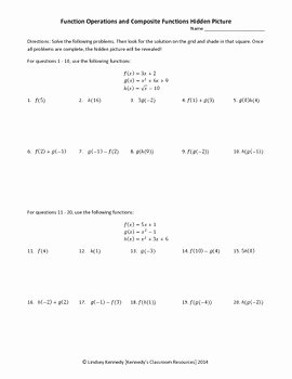 Function Operations and Composition Worksheet Elegant Function Operations and Posite Functions Hidden