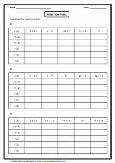 Function Tables Worksheet Pdf Inspirational Eighth Grade Function Tables Worksheet 10 E Page