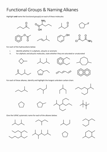 Functional Group Practice Worksheet Beautiful Introduction to organic Chemistry Functional Groups and