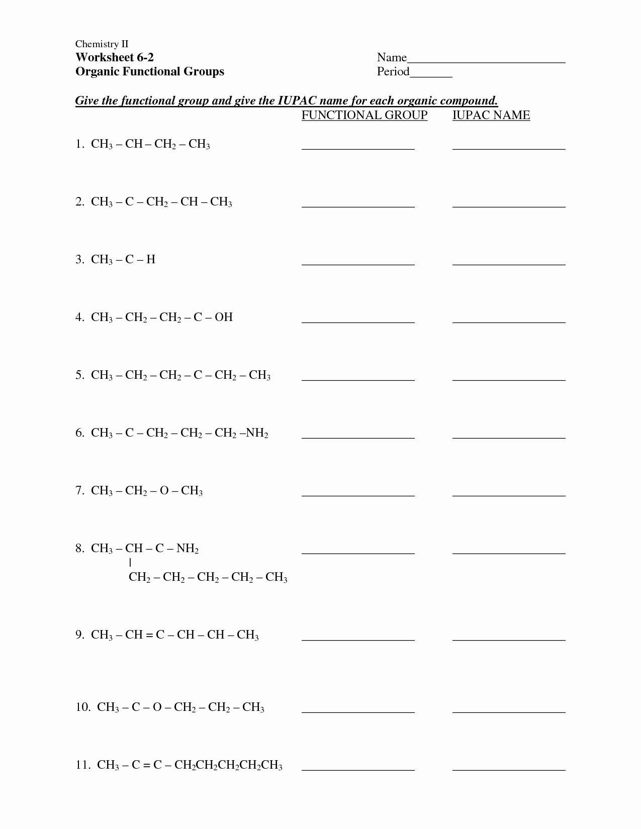 50 Functional Group Practice Worksheet