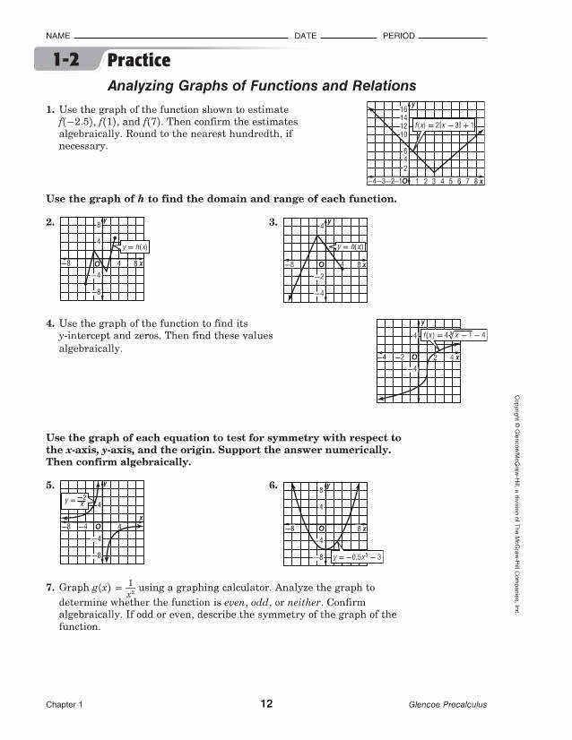 Functions and Relations Worksheet Unique Relations and Functions Worksheet
