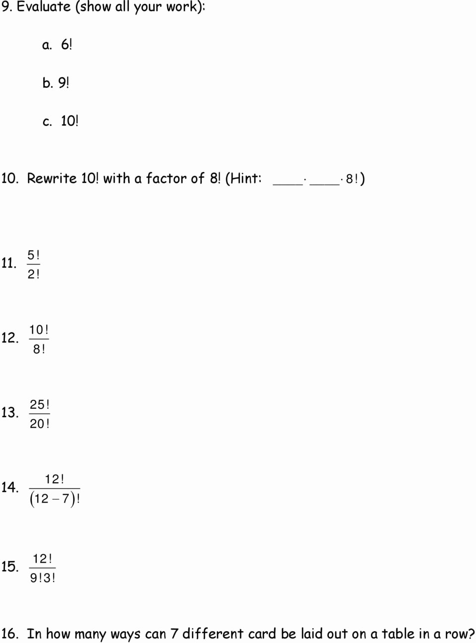 Fundamental Counting Principle Worksheet Beautiful Worksheet A2 Fundamental Counting Principle Factorials