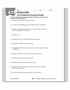 Fundamental Counting Principle Worksheet Elegant the Fundamental Counting Principle Worksheet for 7th 8th