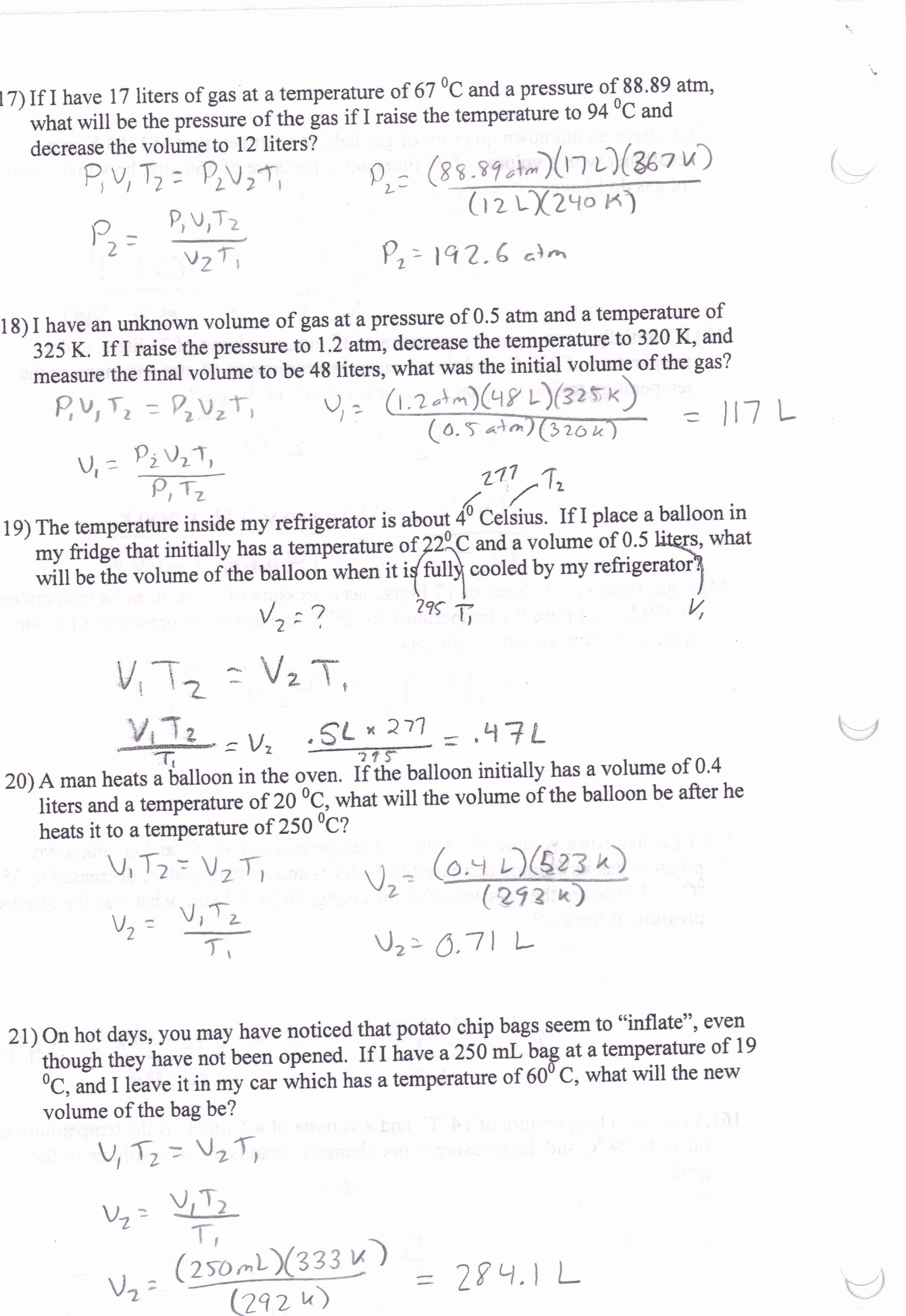 Gas Variables Worksheet Answers Fresh Bined Gas Law Worksheet Answer Key Worksheet Idea