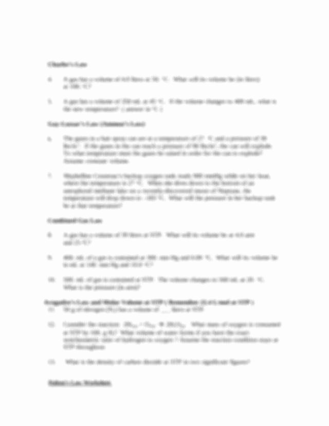 Gas Variables Worksheet Answers Fresh Bined Gas Law Worksheet Answers